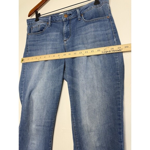 Jessica simpson jeans 10 rolled crop skinny blue dark wash mid rise denim - Picture 8 of 13